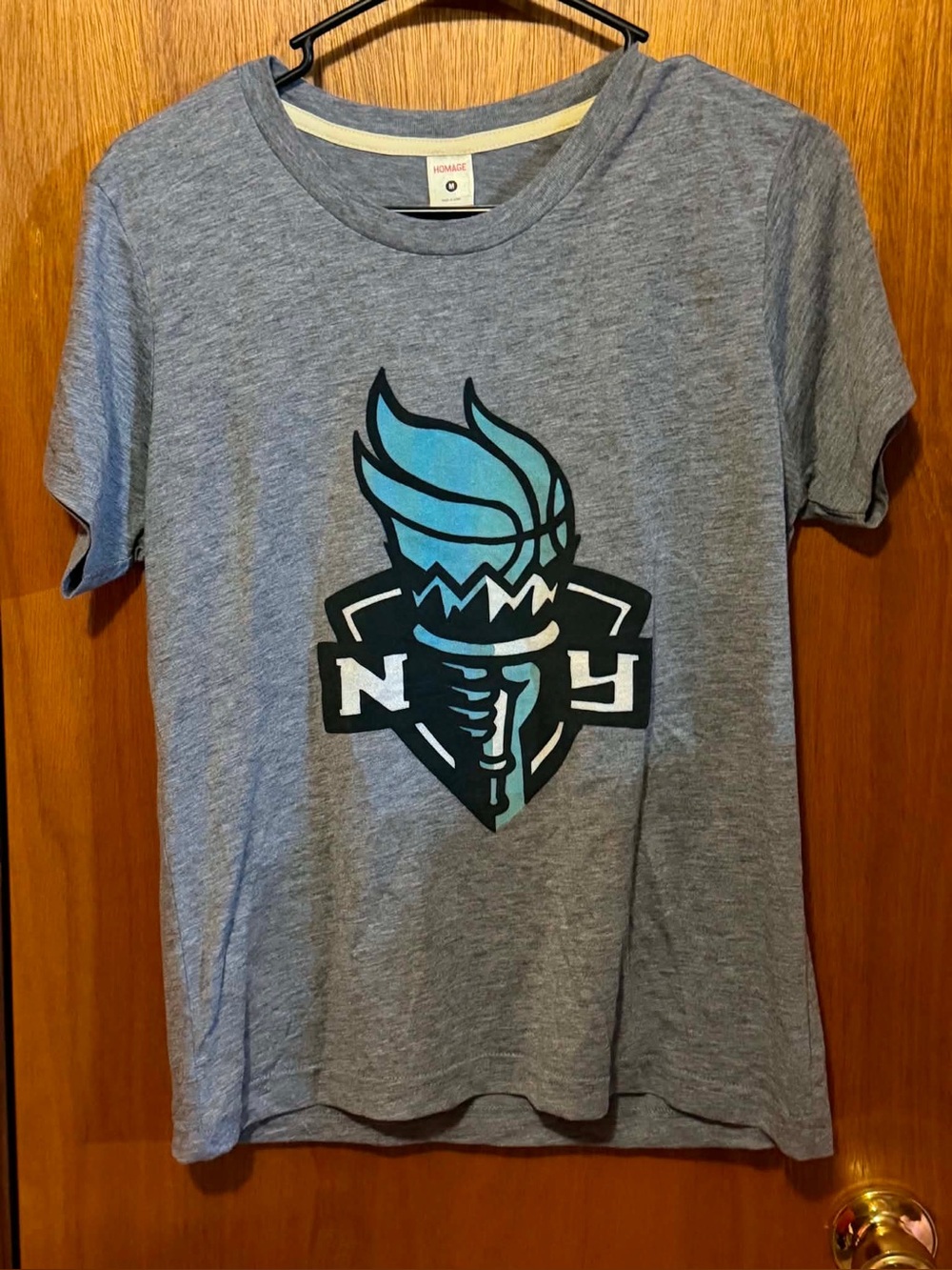 Women’s Grey Short-Sleeve NY Liberty Graphic Tee